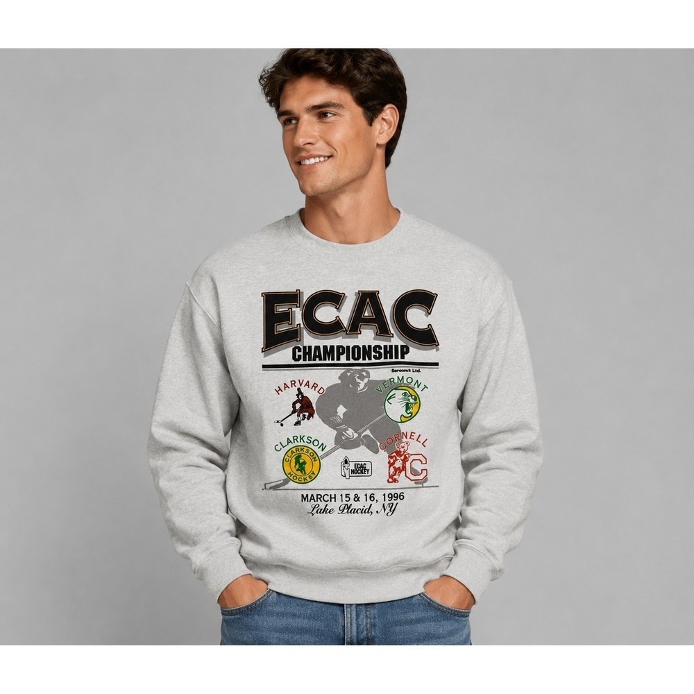 Vintage Hockey ECAC Crewneck Sweatshirt Adult Medium College